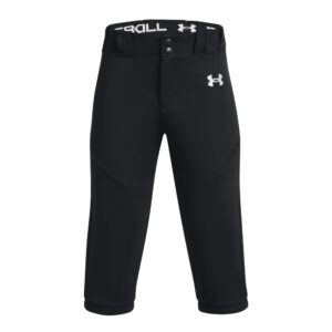 under armour boys utility baseball knicker, (001) black / / white, x-large