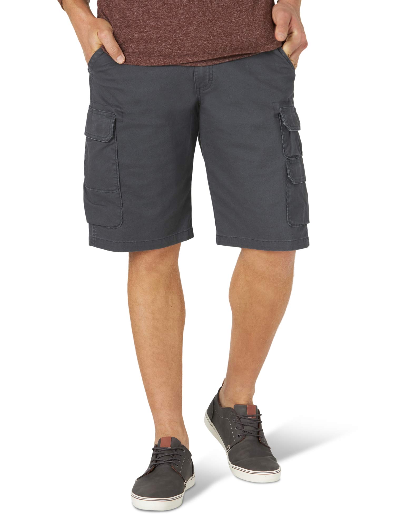 Wrangler Authentics Men's Stretch Twill Cargo Shorts, Asphalt, 46