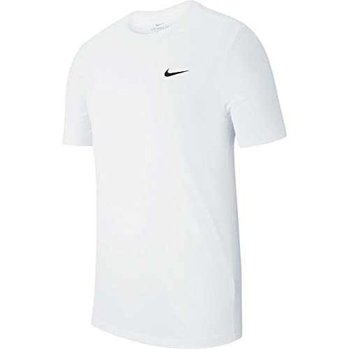 Nike Men's Dry Tee Drifit Cotton Crew Solid, White/Black, X-Large