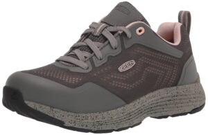 keen utility women's sparta 2 low height alloy toe industrial work shoes, steel grey/peach whip, 7 wide