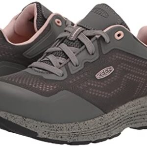 KEEN Utility Women's Sparta 2 Low Height Alloy Toe Industrial Work Shoes, Steel Grey/Peach Whip, 7 Wide