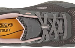 KEEN Utility Women's Sparta 2 Low Height Alloy Toe Industrial Work Shoes, Steel Grey/Peach Whip, 7 Wide