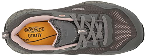 KEEN Utility Women's Sparta 2 Low Height Alloy Toe Industrial Work Shoes, Steel Grey/Peach Whip, 7 Wide