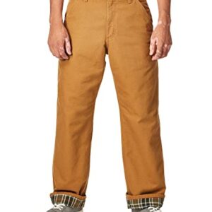 Carhartt Men's Loose Fit Washed Duck Flannel-Lined Utility Work Pant, Carhartt Brown, 40W x 30L