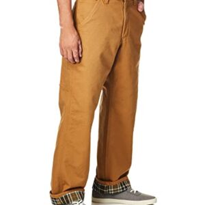 Carhartt Men's Loose Fit Washed Duck Flannel-Lined Utility Work Pant, Carhartt Brown, 40W x 30L