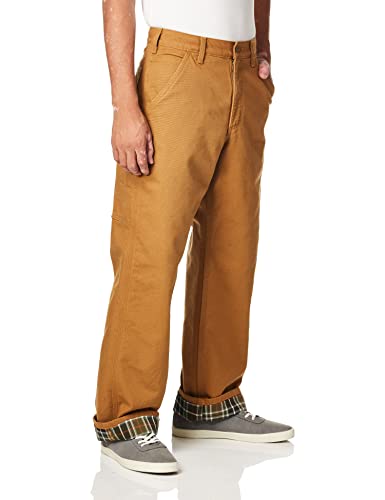 Carhartt Men's Loose Fit Washed Duck Flannel-Lined Utility Work Pant, Carhartt Brown, 40W x 30L