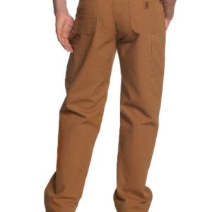 Carhartt Men's Loose Fit Washed Duck Flannel-Lined Utility Work Pant, Carhartt Brown, 40W x 30L