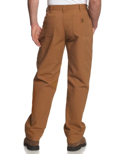 Carhartt Men's Loose Fit Washed Duck Flannel-Lined Utility Work Pant, Carhartt Brown, 40W x 30L