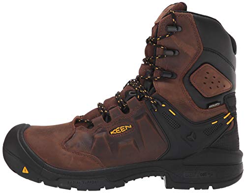 KEEN Utility Dover, Men's, Dark Earth/Black, Comp Toe, EH, WP/Insulated, 8 Inch, Work Boot (10.5 D)