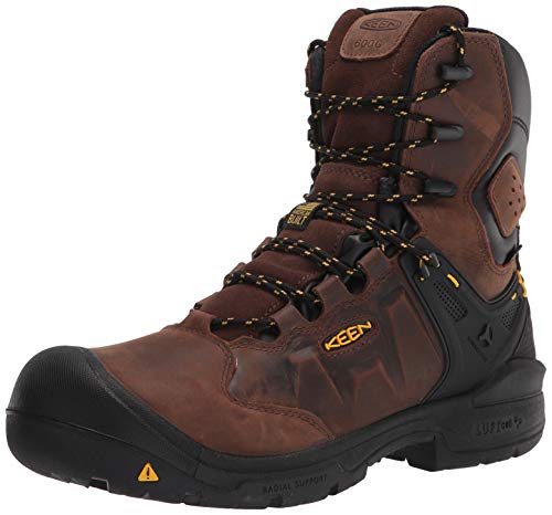 KEEN Utility Dover, Men's, Dark Earth/Black, Comp Toe, EH, WP/Insulated, 8 Inch, Work Boot (10.5 D)