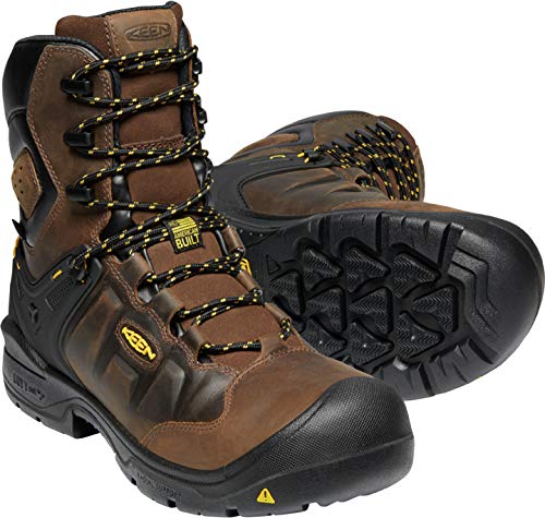 KEEN Utility Dover, Men's, Dark Earth/Black, Comp Toe, EH, WP/Insulated, 8 Inch, Work Boot (10.5 D)