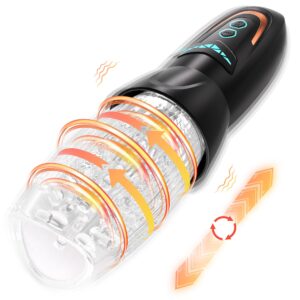 automatic male masturbator sex toy with 10 vibration, 8 thrusting & rotating patterns, pocket pussies male sex toys for men, penis pump male stroker adult toy pocket pussy for men, adult toys for men