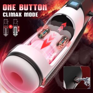 Automatic Male Masturbator Sex Toys for Men Sex Toy, Male Sex Toys Adult Toys Pocket Pussy Penis Pump Sex Machine, 3D Male Stroker Male Masturbators with 10 Vibrating & 8 Thrusting & LCD Display