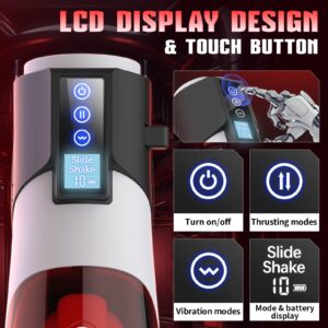 Automatic Male Masturbator Sex Toys for Men Sex Toy, Male Sex Toys Adult Toys Pocket Pussy Penis Pump Sex Machine, 3D Male Stroker Male Masturbators with 10 Vibrating & 8 Thrusting & LCD Display