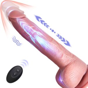 thrusting dildo realistic dildos for women - strong thrusting vibrator, 9 inch suction cup dildo with remote, consoladores, bombex silicone penis, vibrating anal dildo for men, adult sex toys