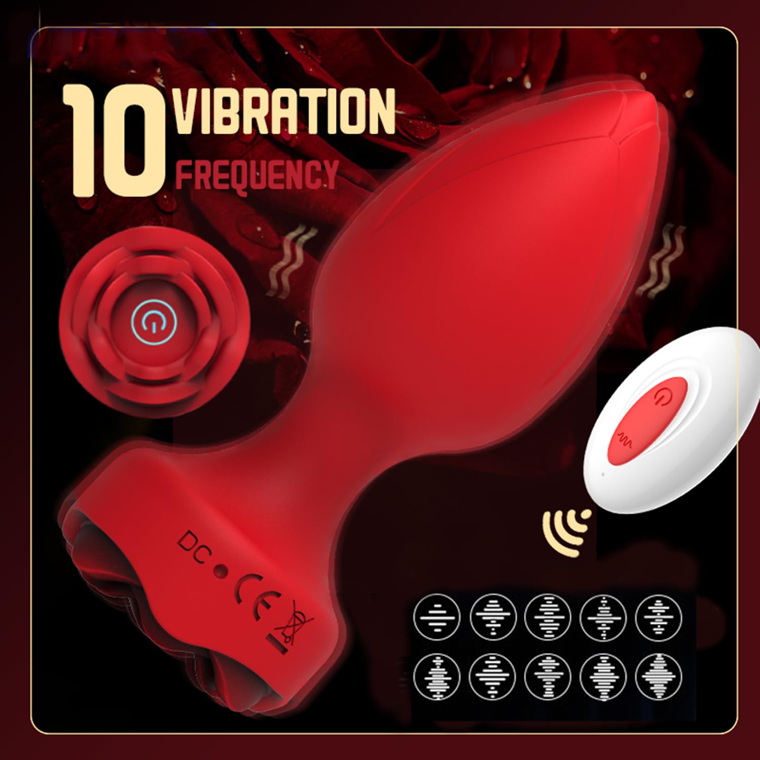 Anal Plug Sex Toys for Women, Vibrating Butt Plug Anal Toys Anal Vibrator Buttplug Sex Toys for Couples with 10 Vibration Mode, G Spot Anal Dildo Vibrators Prostat Massager Rose Sex Toy for Men Woman