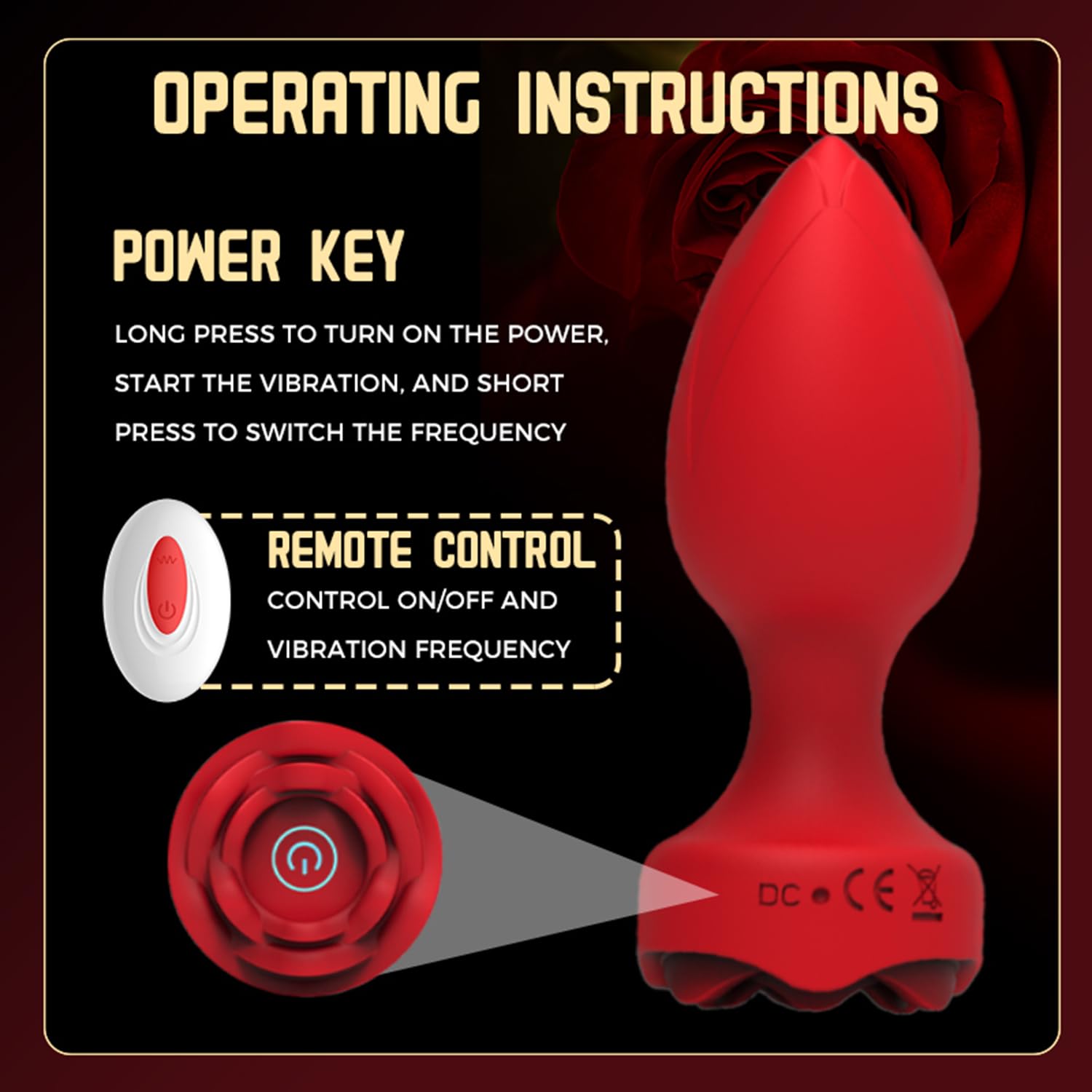 Anal Plug Sex Toys for Women, Vibrating Butt Plug Anal Toys Anal Vibrator Buttplug Sex Toys for Couples with 10 Vibration Mode, G Spot Anal Dildo Vibrators Prostat Massager Rose Sex Toy for Men Woman