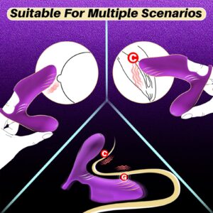 Dual Motors Finger Sex Toy with G spot Clitoris Vibrator, Couples Women Adult Sex Toys, Vibrating Mini G spot Clitoral Nipple Couple Vibrator Stimulator, Female Vibrators for Woman Her Game Pleasure