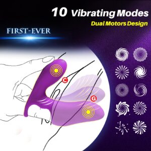 Dual Motors Finger Sex Toy with G spot Clitoris Vibrator, Couples Women Adult Sex Toys, Vibrating Mini G spot Clitoral Nipple Couple Vibrator Stimulator, Female Vibrators for Woman Her Game Pleasure