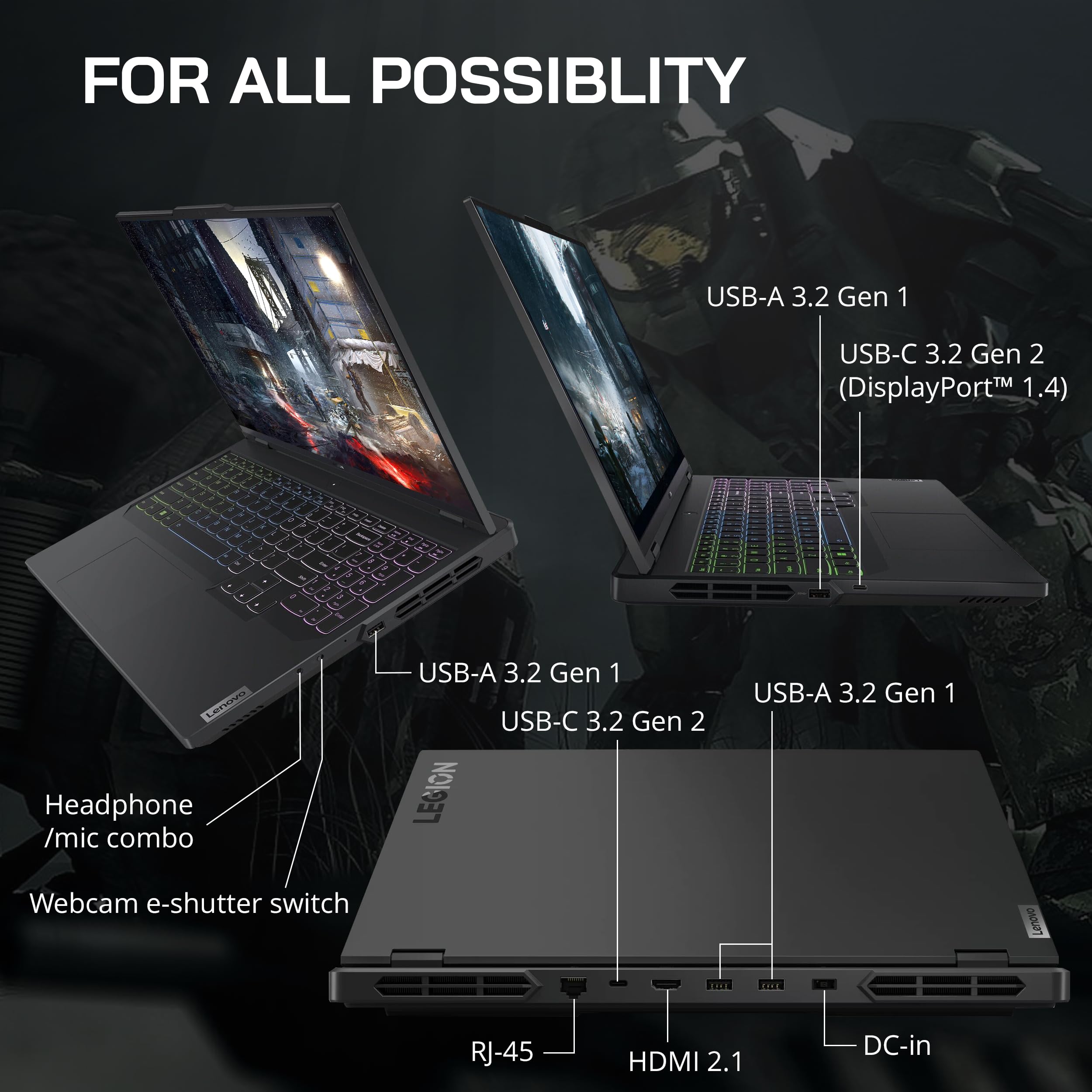 Lenovo Legion Pro 5 Gaming Laptop, 16" WQXGA165Hz, AMD Ryzen 7 7745HX, GeForce RTX 4070, 32GB DDR5 RAM, 1TB PCIe SSD, 4-zone RGB Backlit Keyboard, WiFi 6E, Win 11, Gray, 128GB Hotface Extension Set