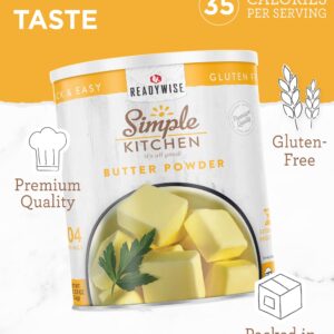 READYWISE - Simple Kitchen, Butter Powder, 204 Servings, Long Term Food Supply, Canned Butter, Baking Supplies, Survival Food, Camping Meals, 10 Can Powdered Butter, Dry Butter for Pantry