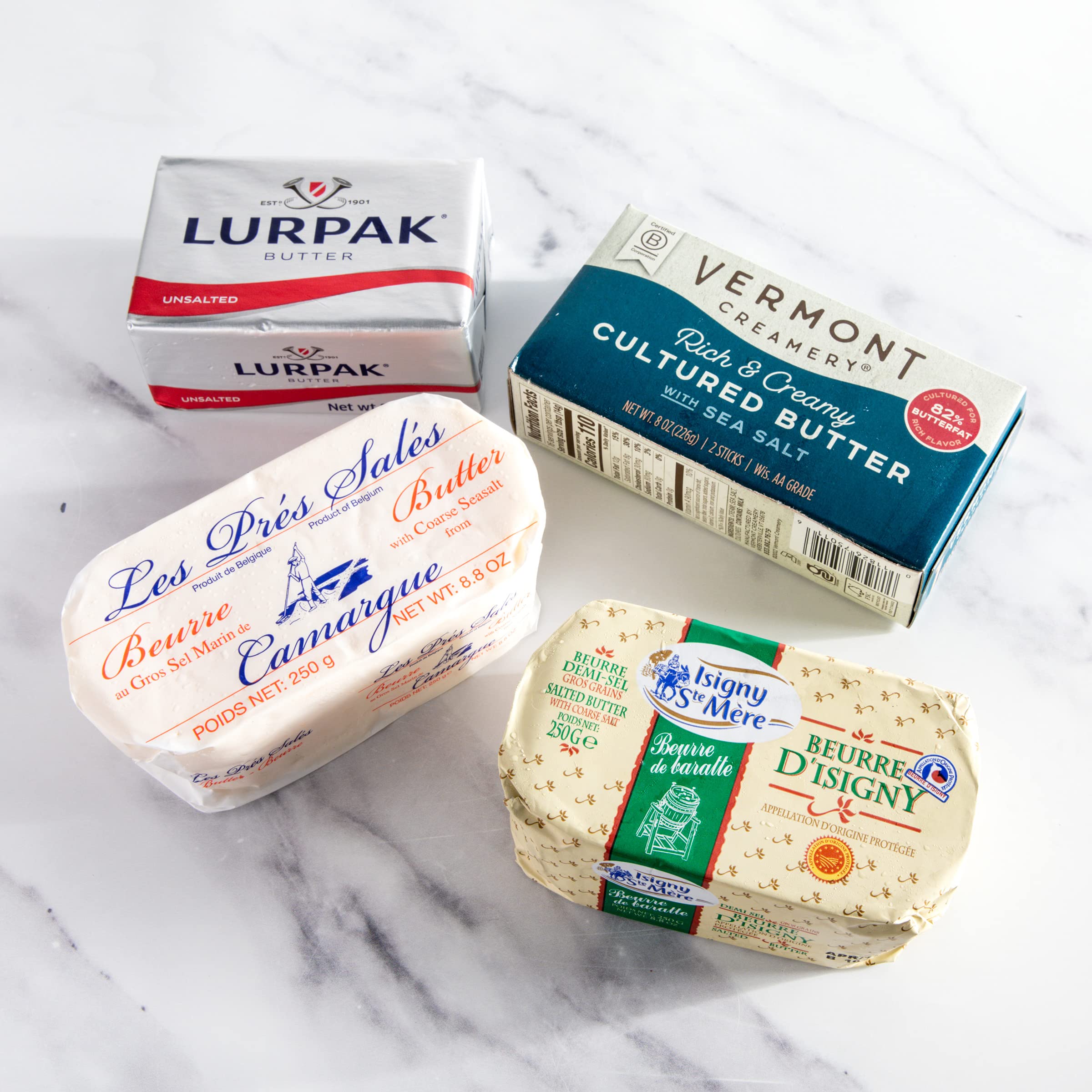 igourmet Butters of the World Assortment - Butter Connoisseur's Variety - International Butter Assortment including Danish Lurpak Butter + Belgian Les Pres Sales Butter + French Isigny Butter +