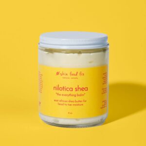 Nilotica Shea Butter, Organic Vegan| East Africa Pure | Dry Skin | Hair | Lips | Elbows | Body Face | Large 8 oz Glass Jar | Use it everywhere | Multi Purpose Use | 100 uses in 1 jar | Ships in 1 Day