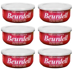 beurdell french salted real canned butter 100% natural pasteurized butter a real butter from france | great for hurricane preparedness emergency survival kit great for cooking, baking pack of 6