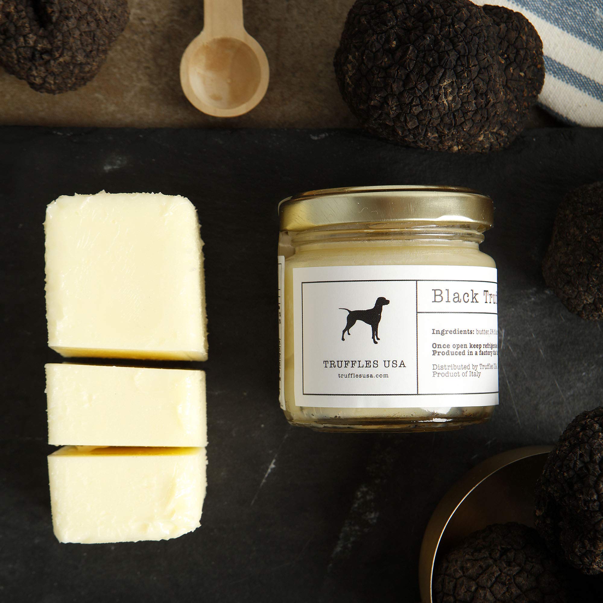 TRUFFLES USA Black Truffle Butter 2.82 oz Jar - Imported from Italy – Unique Gourmet Recipe Made with Natural Italian Ingredients - A Rich Delicacy Known as the Diamond of the Kitchen