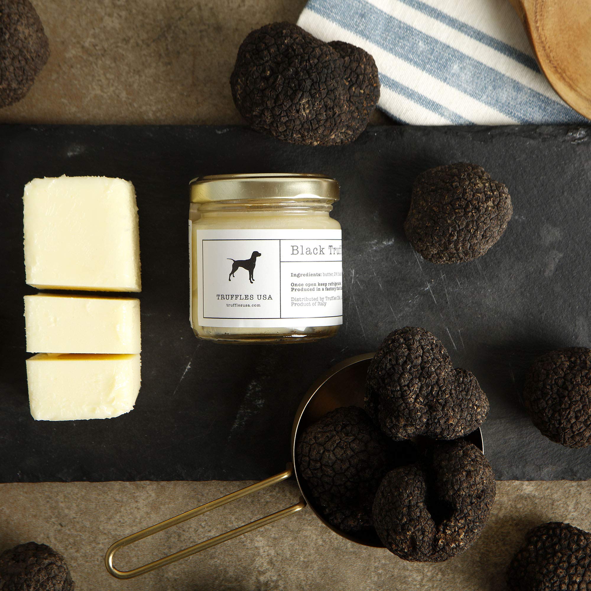 TRUFFLES USA Black Truffle Butter 2.82 oz Jar - Imported from Italy – Unique Gourmet Recipe Made with Natural Italian Ingredients - A Rich Delicacy Known as the Diamond of the Kitchen