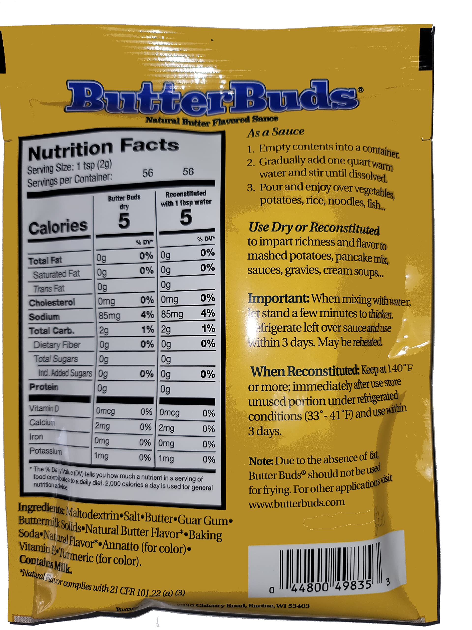 Butter Buds 3 x 4 ounce packs (12 oz. total)