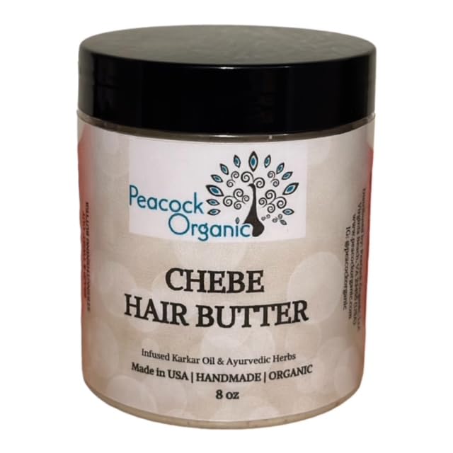 Chebe Butter - Chebe Hair Butter - Ayurvedic Hair Butter with Shea Butter, Karkar Oil, Tallow Fat, Ostrich Oil, Saw Palmetto, Amla, Rosemary, Promotes Length Retention, Softer Hair, 8oz