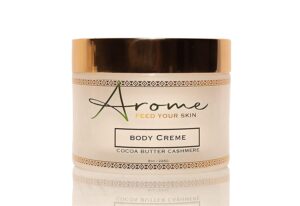 arome body crème (8oz) - cocoa butter cashmere - treat dry skin, improves elasticity - body moisturizer - pack of 1