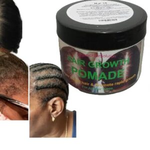 Organic Hair Solution-Hair Growth Pomade Grease with Peppermint-Mango Butter-Tea Tree - Argan- Jojoba seed- Avocado- Castor oil- For Scalp and Hair-For Stronger, Thicker Longer Hair-NOURISH & STRENGTH