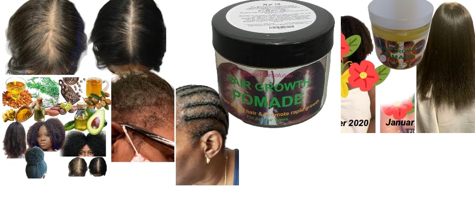 Organic Hair Solution-Hair Growth Pomade Grease with Peppermint-Mango Butter-Tea Tree - Argan- Jojoba seed- Avocado- Castor oil- For Scalp and Hair-For Stronger, Thicker Longer Hair-NOURISH & STRENGTH