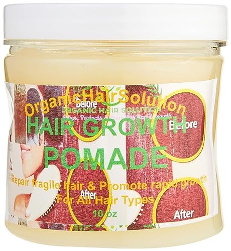 Organic Hair Solution-Hair Growth Pomade Grease with Peppermint-Mango Butter-Tea Tree - Argan- Jojoba seed- Avocado- Castor oil- For Scalp and Hair-For Stronger, Thicker Longer Hair-NOURISH & STRENGTH