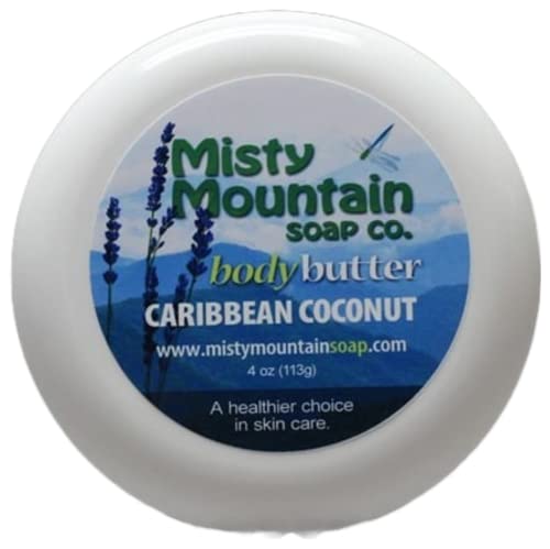 Body Butter - Caribbean Coconut - Handmade with Natural Oils and Butters by Misty Mountain Soap Co.