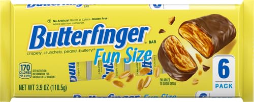 Butterfinger Fun Size Bars 6 Pack Tray, 3.9 oz