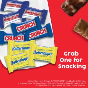 Butterfinger, CRUNCH And Baby Ruth, Bulk 85 Pack, Assorted Minis Chocolate Candy Bar, White Elephant Gifts, 31 Oz