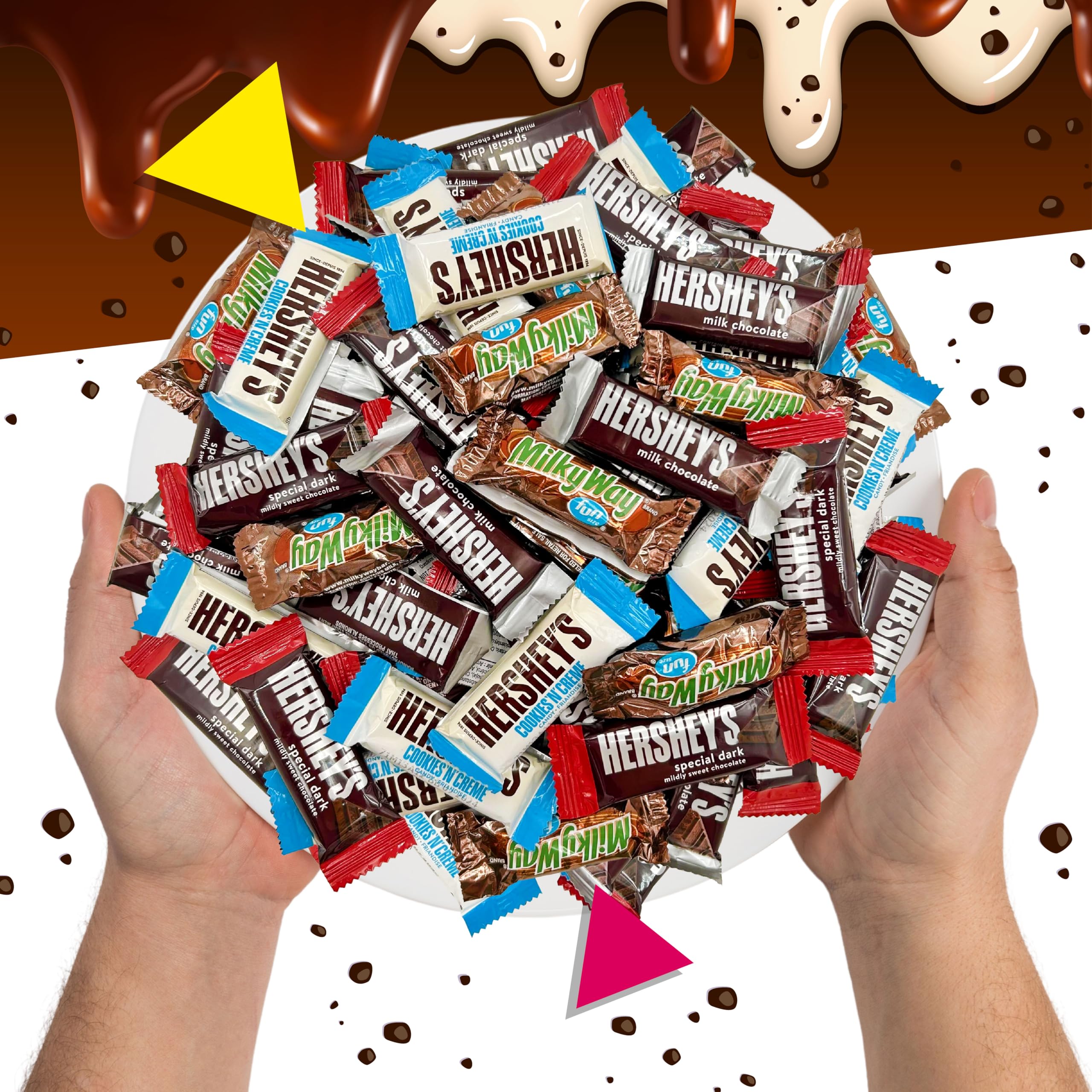 Assorted Chocolate Candy Bars - HERSHEY’S, MILKY WAY (3 Pound Bag - Approx. 90 Count)