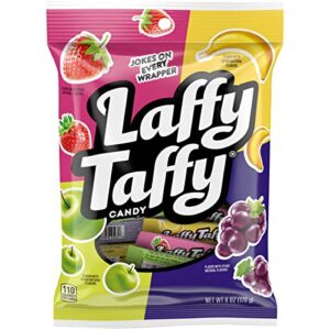 laffy taffy candy, assorted fruit flavors, individually wrapped mini bars, 6 ounce bag