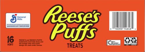 Reese's Puffs Breakfast Cereal Treat Bars, Peanut Butter & Cocoa, 16 ct