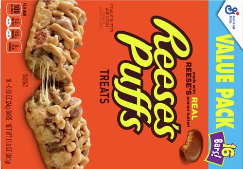 Reese's Puffs Breakfast Cereal Treat Bars, Peanut Butter & Cocoa, 16 ct