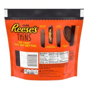 REESE'S THiNS Dark Chocolate Peanut Butter Cups, Candy Share Pack, 7.37 oz