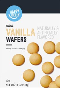 amazon brand - happy belly mini vanilla wafers, 11 ounce (pack of 1)