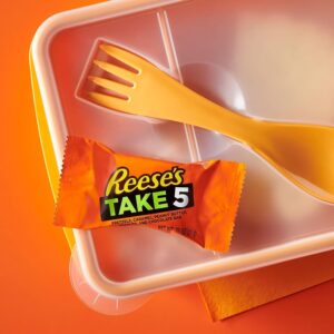 ReesesTake 5 Snack Size Chocolate Candy Bars - Peanut Butter, Pretzel, Nugget, and Caramel Milk Chocolate Fun Size Candy - 65 Individually Wrapped Pieces - 3lb Bulk Party Pack