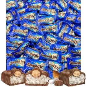 almond joy miniature bars - coconut and almond milk chocolate candy – over 65 individually wrapped pieces – 2-pound bulk pack