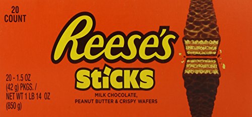 REESE'S Peanut Butter Candy Sticks, 1.5 Ounce (Pack of 20)