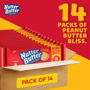 Nutter Butter Peanut Butter Sandwich Cookies King Size - 14 Pack of 3.5 oz Snack Packs with 8 Cookies per Pack - Perfect for Sharing and Snacking Anytime Thanksgiving Dinner Cookies