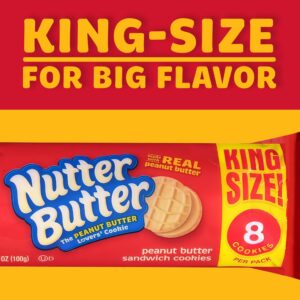 Nutter Butter Peanut Butter Sandwich Cookies King Size - 14 Pack of 3.5 oz Snack Packs with 8 Cookies per Pack - Perfect for Sharing and Snacking Anytime Thanksgiving Dinner Cookies